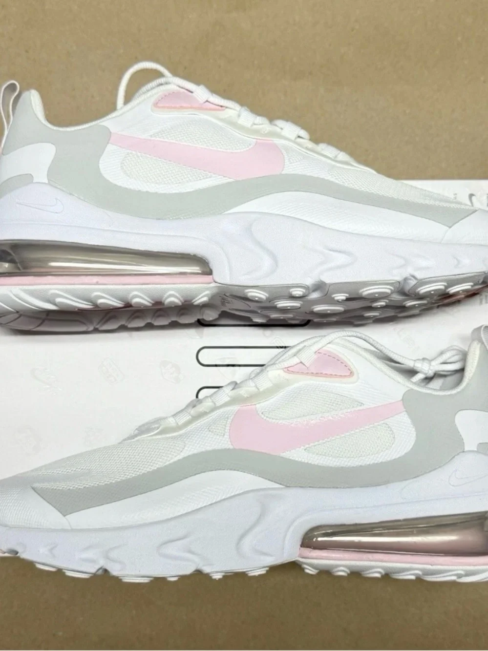 Nike Air Max 270 React White Pink Foam Women’s size 12 Running NEW!